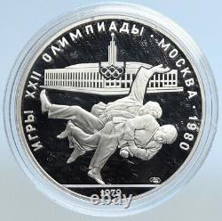 1980 MOSCOW Summer Olympics 1979 JUDO KARATE Proof Silver 10 Ruble Coin i113141