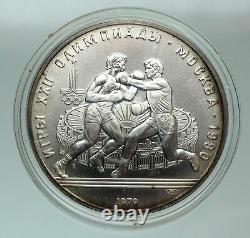 1980 MOSCOW Summer Olympics 1979 VINTAGE BOXING Old Silver 10 Ruble Coin i84833