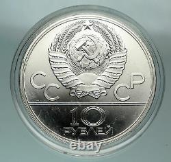 1980 MOSCOW Summer Olympics 1979 VINTAGE VOLLEYBALL Silver 10 Ruble Coin i84731