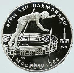 1980 MOSCOW Summer Olympics 1979 VOLLEYBALL Proof Silver 10 Ruble Coin i116731