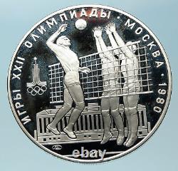 1980 MOSCOW Summer Olympics 1979 VOLLEYBALL Proof Silver 10 Ruble Coin i83863