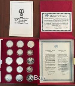 1980 Moscow Olympic 28-Coin Silver Proof Set with Box and COA-P75972 Excellent