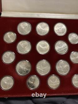 1980 Moscow Olympic 28 Silver Coin MINT Set/wBox & COA 20.4troy Oz Fine SI