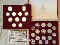 1980 Moscow Olympic 28 Silver Coin MINT Set/withBox & COA