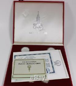 1980 Moscow Olympic 28 Silver Coin Proof Set with Box and COA 76370