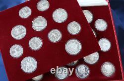 1980 Moscow Olympic 28 Silver Coin Proof Set with Box and COA E3874