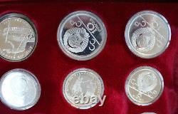 1980 Moscow Olympic 28 Silver Coin Proof Set with Box and COA E7617