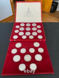1980 Moscow Olympic silver. 900 coin set. 28 pieces withcase