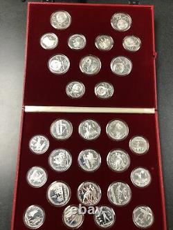 1980 Moscow Olympic silver (. 900) coin set. 28 pieces withcase