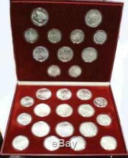 1980 Moscow Olympics. 900 silver 28 coin set 20+ ounces of pure silver UNC withbox