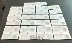 1980 Moscow Olympics PNC 42 Silver Medallic Coins Stamp First Day Cover Set USSR