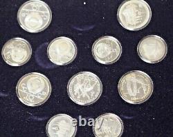 1980 Moscow Olympics Set Of 28.900 Fine Silver Coins With Case