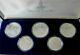 1980 Moscow Olympics Silver Coin Set 5 -10 Ruble Rouble 5 Coins Box