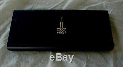 1980 Moscow Olympics Silver Coin Set 5 -10 Ruble Rouble 5 Coins Box