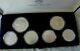1980 Moscow Olympics Silver Coin Set 5 -10 Ruble Rouble 6 Coins Box
