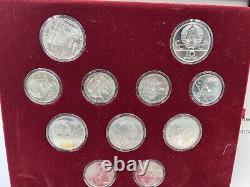 1980 Moscow Olympics Silver Coin Set 5 -10 Ruble Rouble Ruble 28 Coins Box COA