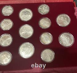 1980 Moscow Olympics Silver Coins Set 5-10 Rubles. 28 Coins Set Box Coa