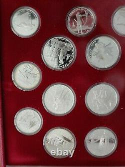 1980 Moscow Russia Olympic 28 Silver Coin Set with Box and Paperwork