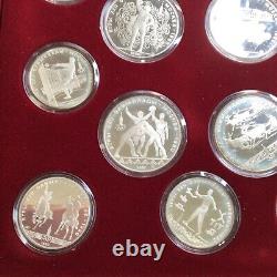 1980 Moscow, Russia Olympic BRIGHT PROOF BU Silver 28 Coin Set With ORIGINAL CASE