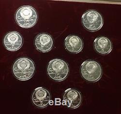 1980 Moscow Russia Olympics Silver Proof (24 piece) Coin Set withCOA & Box