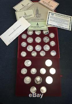 1980 Moscow Silver Proof Olympic 28 Coin Set