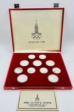 1980 Moscow Summer Olympics Russia USSR Silver 28 Coin Proof Set With Box & COA