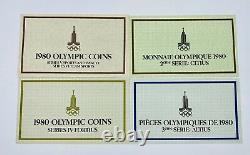 1980 Moscow Summer Olympics Russia USSR Silver 28 Coin Proof Set With Box & COA