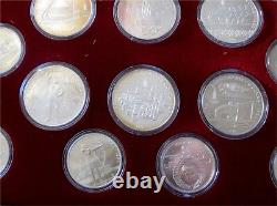 1980 Moscow Summer Olympics Silver Coin Set 5 -10 Ruble Rouble 28 Coins Box COA