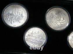 1980 Moscow USSR Russia 5 Coin Silver Olympic Set 5 & 10 Rubles with Case. #80