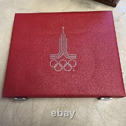 1980 Moscow Ussr Olympic 28 Silver 5&10 Roubles Proof Coin Set 20.24 Toz Box Coa