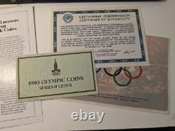 1980 Olympic Games Complete 28 Coin Silver Set With Case Solid Silver