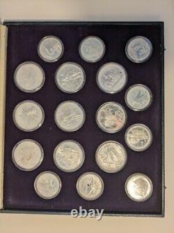 1980 Olympic Games Complete 28 Coin Silver Set With Case Solid Silver