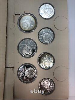 1980 Olympic Moscow Silver Proof Coins Series V VI 5 & 10 Roubles Set of 7 Coins