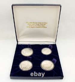 1980 Olympic Silver Proof 4-Coin Set Summer & Winter Games China Mint