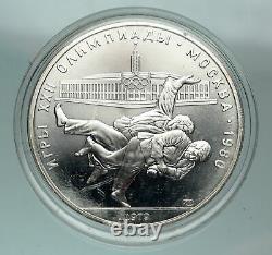 1980 RUSSIA MOSCOW Summer Olympics 1979 VINTAGE JUDO Silver 10 Ruble Coin i84729