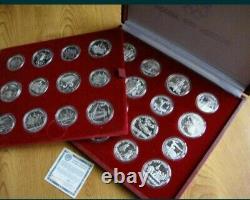 1980 RUSSIA USSR MOSCOW OLYMPIC SILVER 28 Proof COINS SET with Box and COA