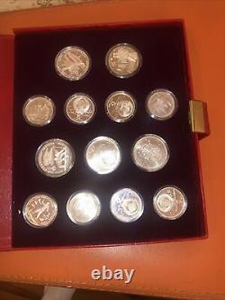 1980 Russia 28 Coin Moscow Olympics Silver Proof Set -Velvet Display Book 6804