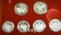 1980 Russia Moscow Olympic Silver (. 900) Coin Set withCase & COA ASW 20.24 oz