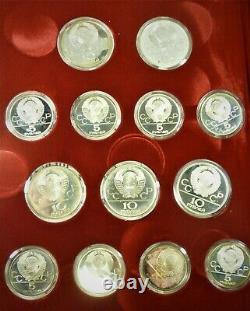 1980 Russia Moscow Olympic Silver (. 900) Coin Set withCase & COA ASW 20.24 oz