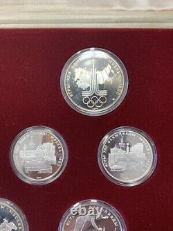1980 Russia / USSR Moscow Olympics. 10 & 5 Roubles 28 Pc. Proof Set with Box