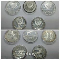 1980 Russia USSR Moscow Olympics 90% Silver Coins Set x28 Proof COA 10 & 5 Ruble