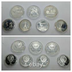 1980 Russia USSR Moscow Olympics 90% Silver Coins Set x28 Proof COA 10 & 5 Ruble