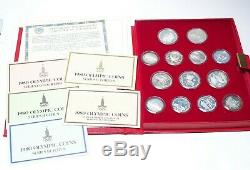 1980 Russian Olympic 28-Coin Silver Proof Set with Binder and Certificates
