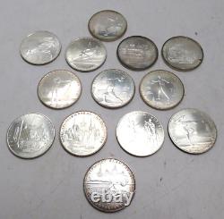 1980 Russian Soviet Olympic Silver Coin 5 Ruble (13 Pcs)