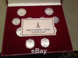 1980 Silver Russia Olympics 28 Coin Set With Original Box And Coa
