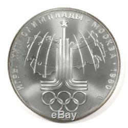 1980 USSR 5 & 10 Roubles Moscow Olympics 28 Silver coin set