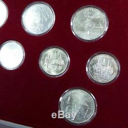 1980 USSR 5 & 10 Roubles Moscow Olympics (28 coins). 900 Silver set in Box