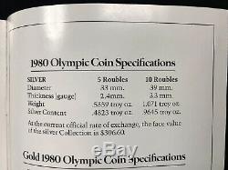 1980 USSR MOSCOW OLYMPICS PROOF SILVER 28-COIN SET with BOX & COA 20+ OZ SILVER