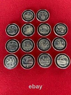 1980 USSR Moscow Olympics Coins Silver Proof Set with COA 28 Coins