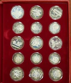 1980 XXII Moscow Olympic Games Complete 28 Coin Silver Proof Set OGP F4519